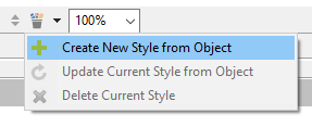 Style Menu: Create New Style from Object