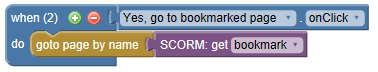 Go to Page by Name = Get SCORM Bookmark