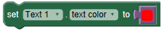 Set Text Color to Red Color Block