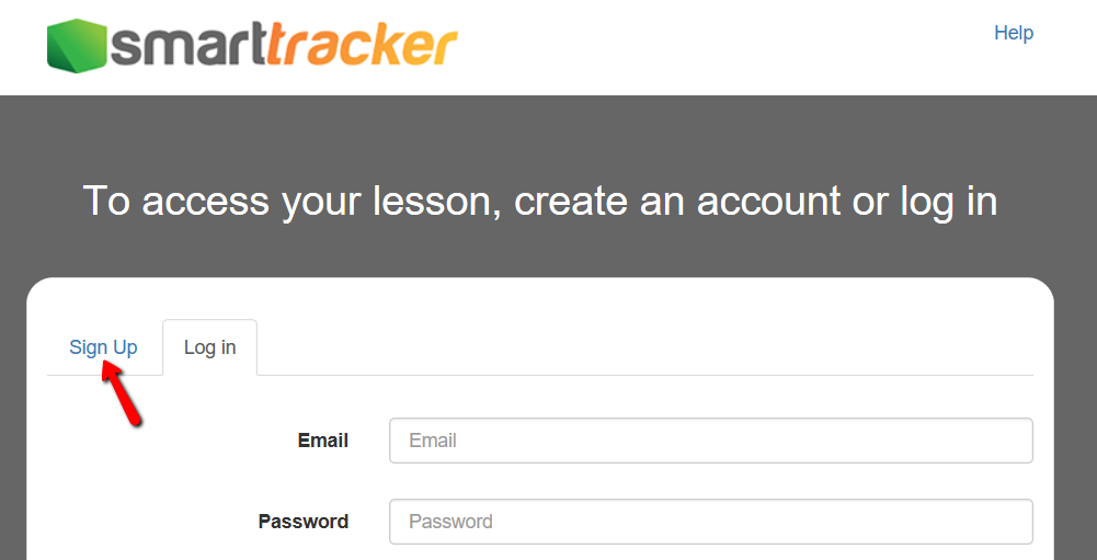 SmartTracker: Sign Up