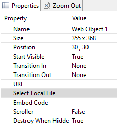 Web Object Property: Select Local File