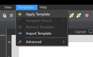 apply template via template menu