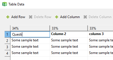 adjusting table data