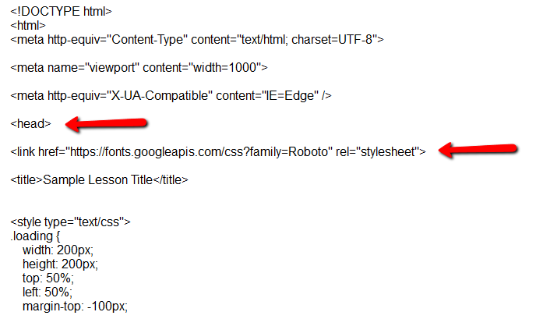 Embed code in your html file