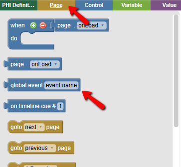 Adding a Global Event Block