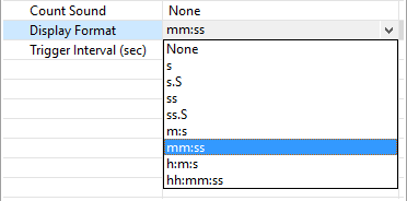 Timer Object Properties: Display Format