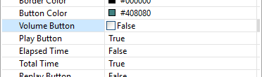 Player Bar Properties: Volume Button