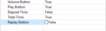 Player Bar Properties: Replay Button