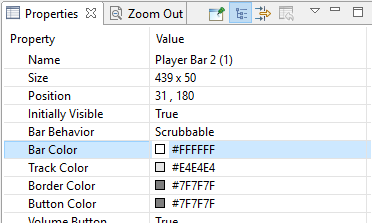 Player Bar Properties: Bar Color