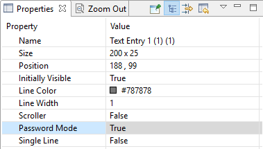 Input Text Properties: Password Mode