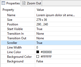 Text Properties: Scroller