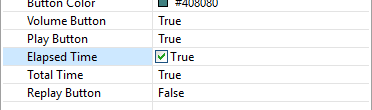 Player Bar Properties: Elapsed Time