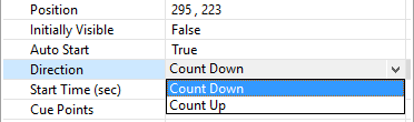 Timer Object Properties: Direction