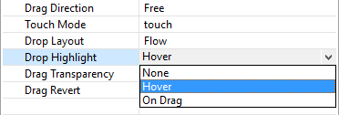 Drag and Drop Object Properties: Drop Highlight