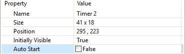 Timer Object Properties: Auto Start