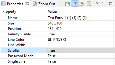 Input Text Properties: Scroller
