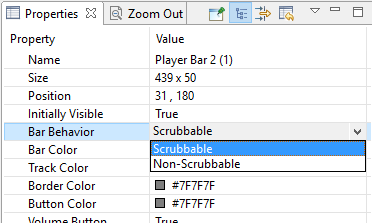 Player Bar Properties: Bar Behavior