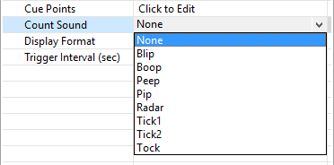 Timer Object Properties: Count Sound