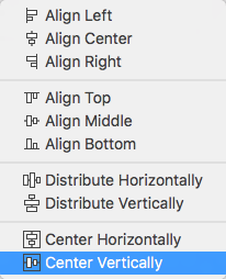 Align Menu - Center Vertically