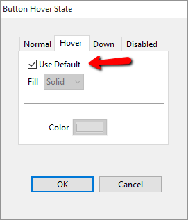 Hotspot Fill Dialog: Hover State