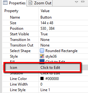 Button Properties: Icon