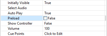 Audio Object Properties: Preload