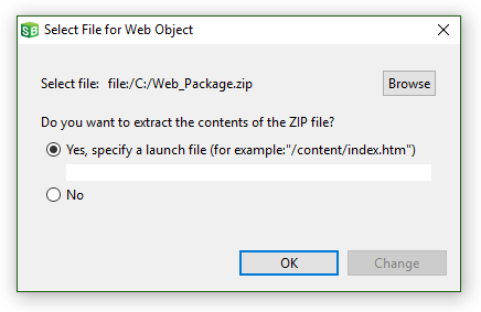 Select Local File Secondary Pop-Up