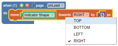 move towards direction dropdown list