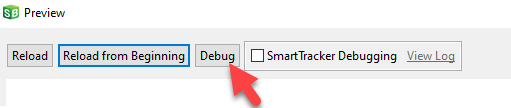 preview debug button