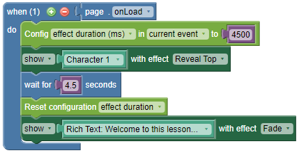 Reset config example