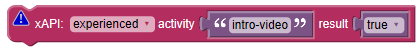 xAPI experienced activity intro video action block