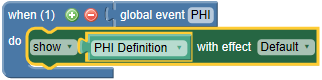 When Global 'PHI' Event Show PHI Definition