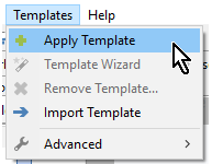 apply template drop down