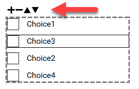 change checkbox options order arrows