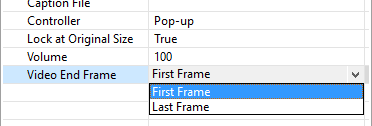 Video Object Properties: Video End Frame