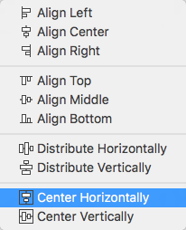 Align Menu - Center Horizontally
