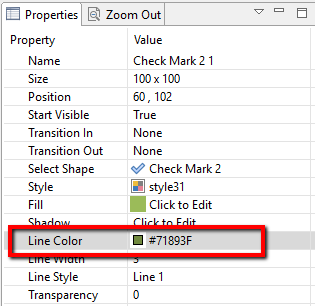 Object Properties: Line Color