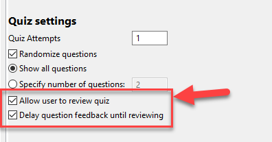 review mode options