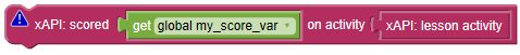 score equals my score variable