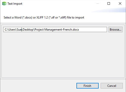 select your translated text file